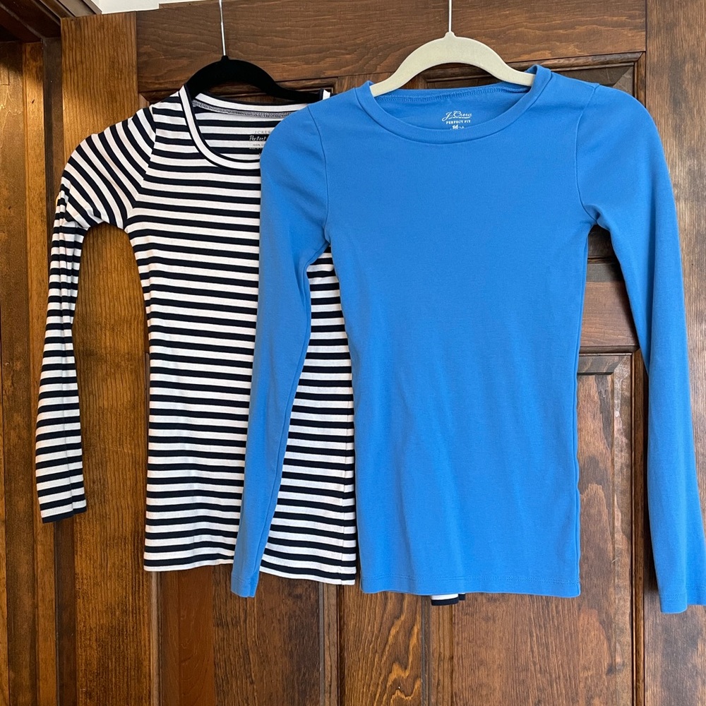 JCREW XXS Perfect Fit Long-Sleeve Tee Set